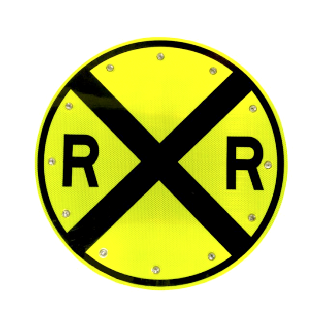 30" Solar Flashing Railroad Sign